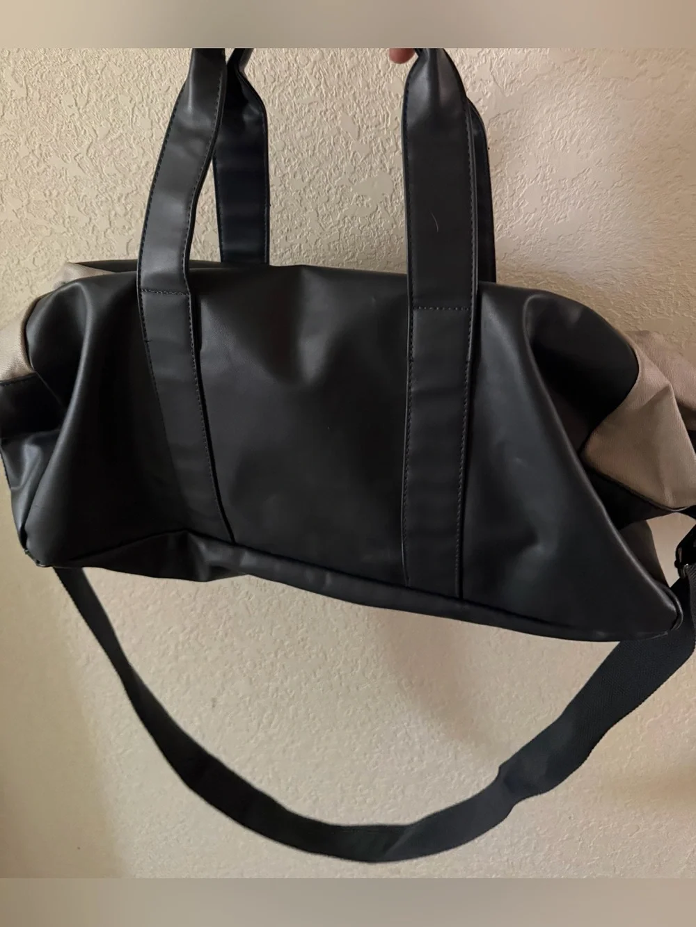 Calvin Klein Black Duffel Bag with Cream Trim
